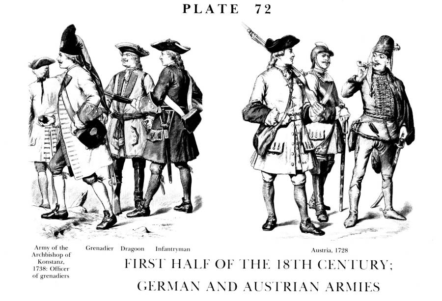 Planche 72b - 1ere moitie du XVIIIe s. - armees allemande et autrichienne.jpg